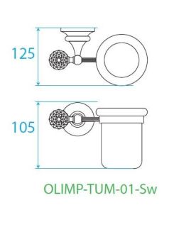 Стакан подвесной, золото Cezares OLIMP-TUM-03/24-Sw